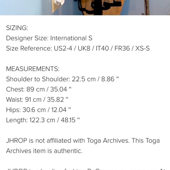 Toga Pulla, Pinstripe Black Cupra Body w/Attached Mesh Hem, Excellent Condition - Picture 12 of 14